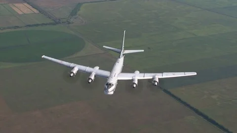 The Tu-95 is rocking the wing Video stock 69994369