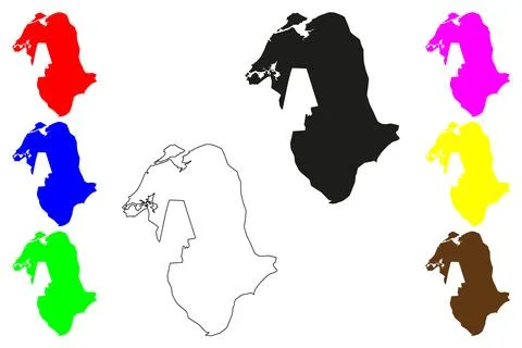 Tuaran city (Malaysia) map vector illustration, scribble sketch Pekan Tuaran  Illustrazione stock