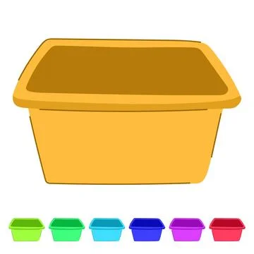 Tub basin plastic vector cartoon graphic Stock Illustration