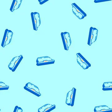 Tub plastic package isometric icon seamless pattern Stock Illustration