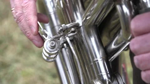 Tuba being played by a professional Stock Footage 239765139