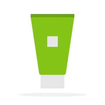 Tuba with body cream vector flat material design isolated object on white Stock Illustration