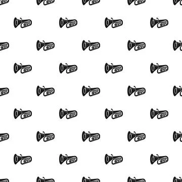 Tuba brass instrument seamless pattern background Stock Illustration