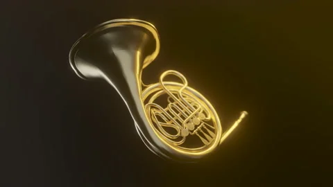 Tuba. Classical Instrument. Presentation in beautiful light. Stock Footage 239017136