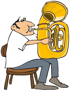 Tuba player Stock Illustration