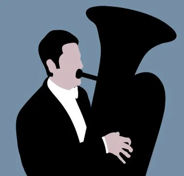 Tuba-player Stock Illustration