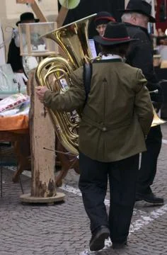 Tuba Player Foto stock