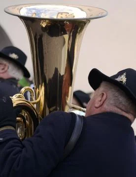 Tuba Player Foto stock
