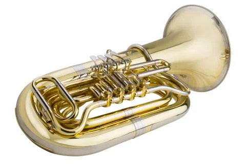 Tuba on white background Stock Photos