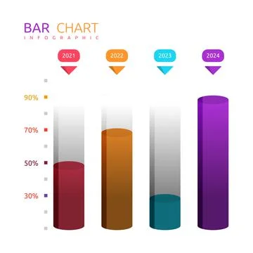 Tube Bar Graph Chart Statistic Data Infographic Template Stock Illustration