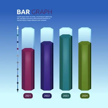 Tube Bar Graph Chart Statistic Data Infographic Template 스톡 일러스트
