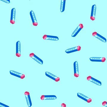 Tube with cap plastic package isometric icon seamless pattern Illustrazione stock