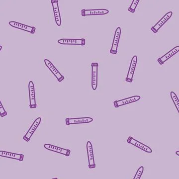 Tube with cap plastic package line vector seamless pattern Stock Illustration