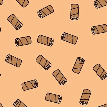 Tube cardboard packaging vector seamless pattern Stock Illustration