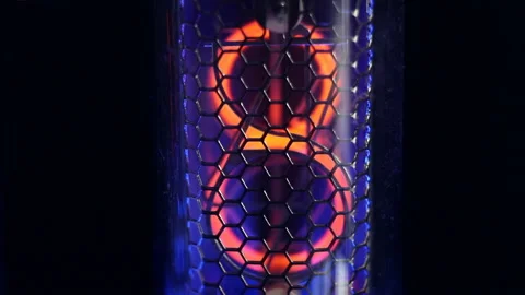 Tube clock digits countdown macro Video stock 94761515