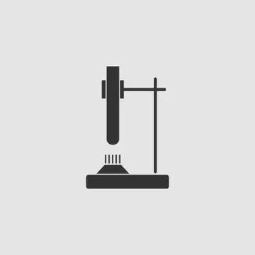 Tube on fire icon flat. Stock Illustration