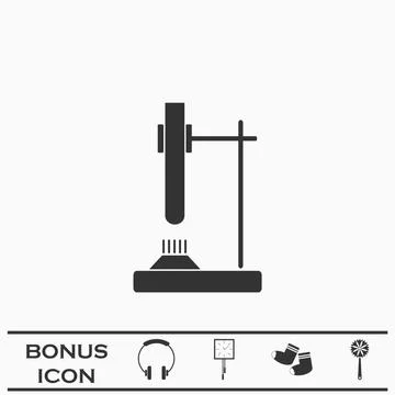 Tube on fire icon flat. Stock Illustration