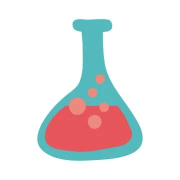 Tube flask test laboratory flat style icon Stock Illustration