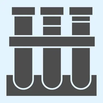 Tube flasks solid icon. Medical laboratory glasses for test. Health care vector Stock Illustration