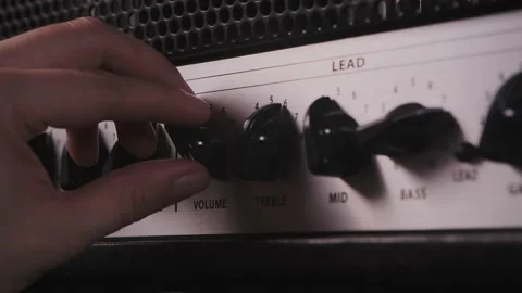 Tube guitar amplifier head knobs Video stock 156636432