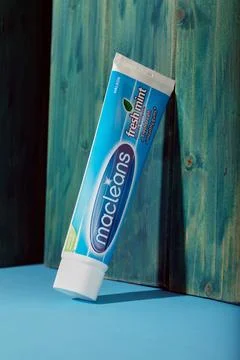 Tube of Macleans tooth paste. Stock Photos
