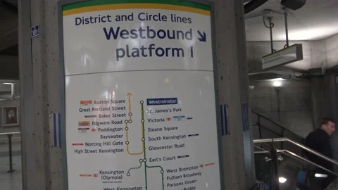 A Tube Map In The London Underground Stock Footage 154148786
