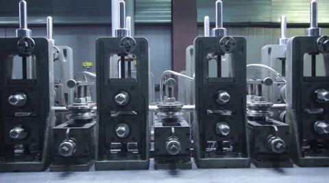 Tube mill line Stock Footage 62869090