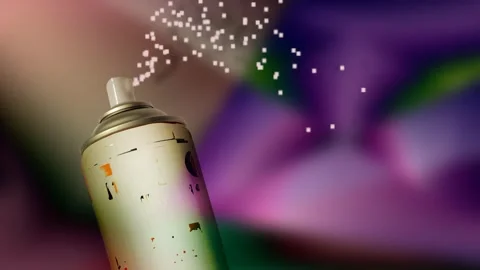 Tube paint spray Stock Footage 299775132