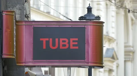Tube sign in Bucharest Stock Footage 58034371