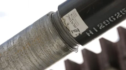 Tube is threaded with thread Stock Footage 45163843