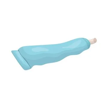 A tube of toothpaste and a toothbrush. Vector illustration Stock Illustration
