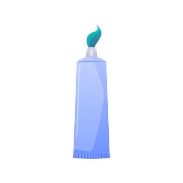 Tube of toothpaste, cartoon flat vector illustration isolated on white 스톡 일러스트