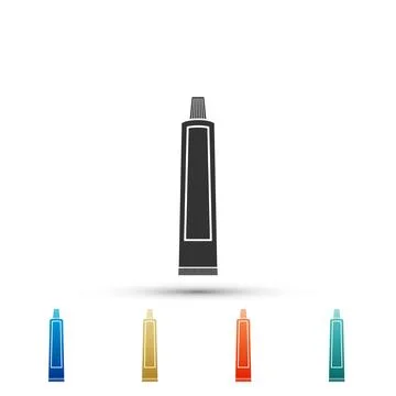 Tube of toothpaste icon isolated on white background. Set elements in color Stock Illustration