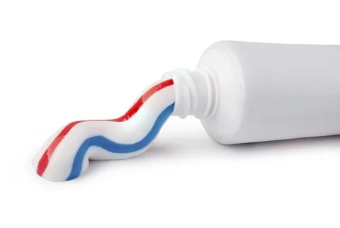 Tube of toothpaste on a white background Stock Photos