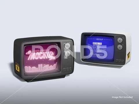 Tube TV Mockup for Logo and Advertising PSD Template