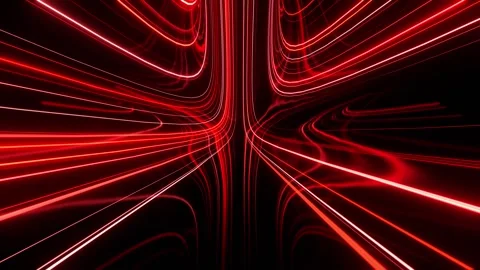 Tube view neon hell red colorful lines for show background VJ seamless loop0 Video stock 338300037
