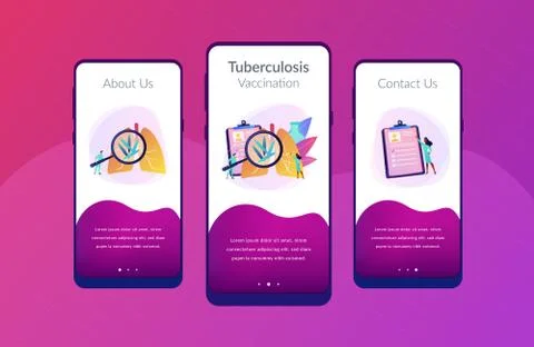 Tuberculosis app interface template. Stock Illustration