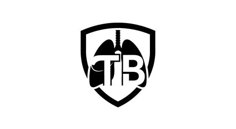 Tuberculosis awareness logo featuring human lungs with letters TB inscribed.. Stock Illustration