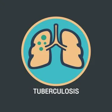 TUBERCULOSIS logo vector icon design Stock Illustration