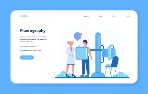 Tuberculosis specialist web banner or landing page set. Human pulmonary Stock Illustration