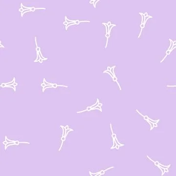 Tuberose nature flower line vector seamless pattern Illustrazione stock