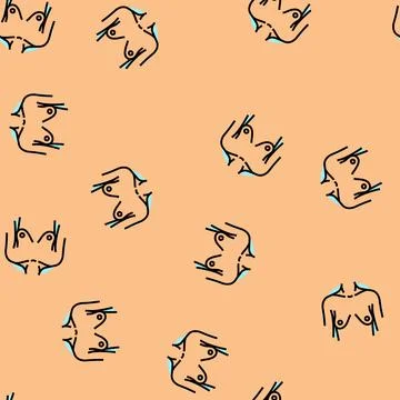 Tuberous breast correction surgery vector seamless pattern Stock Illustration