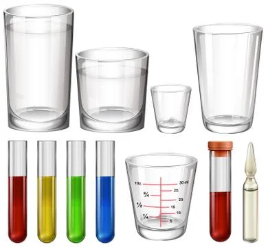 Tubes and glasses Stock Illustration