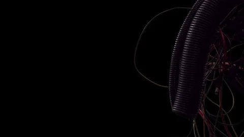 Tubes and wires technical electric PNG ALPHA Stock Footage 76950154