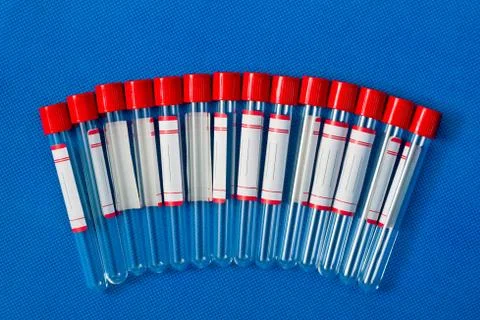 The tubes are empty ready to use on a blue background Stock Photos