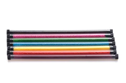 Tubes with colored sand for creativity Stock Photos