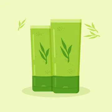 Tubes with cosmetics with a plant pattern Stock Illustration