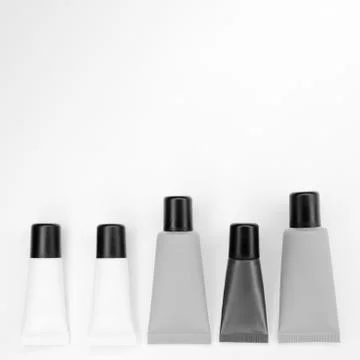 Tubes with cosmetics on a white background. Foto stock