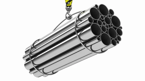 Tubes on a crane hook Stock Footage 35253237