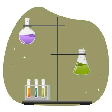 Tubes with liquid. laboratory. vector illustration Stock Illustration